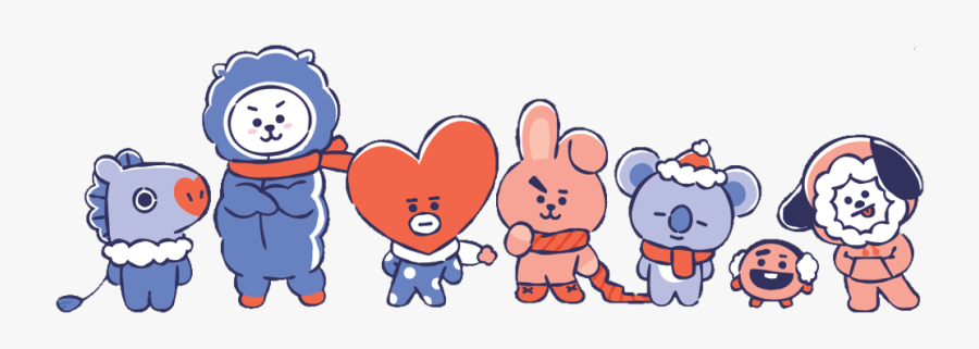 #christmas #bt21 #bts #winter #tata #koya #cooky #mang - Bt21 Christmas, Transparent Clipart