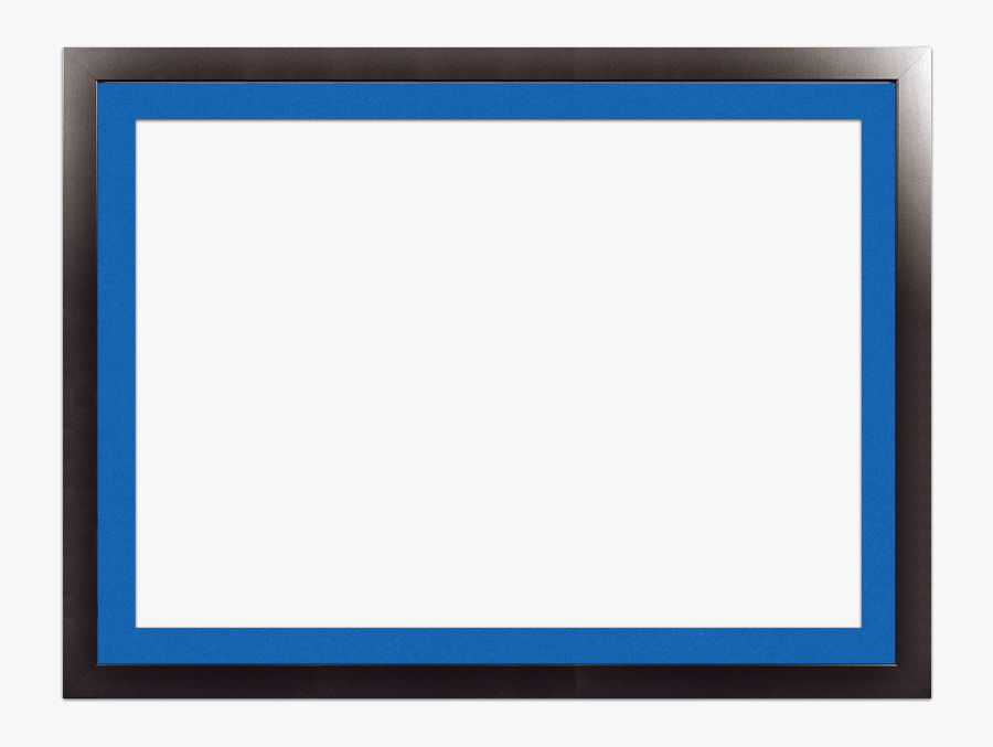 A Smooth Black Picture Frame With Blue Mat, Transparent Clipart