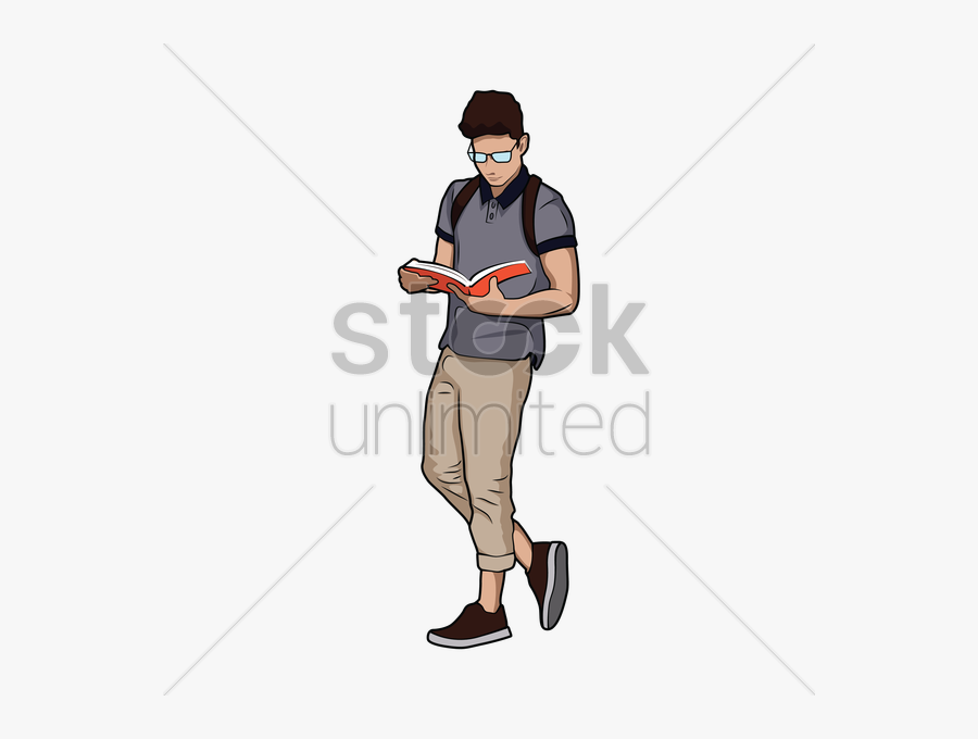 Download Man Reading Book Vector Clipart Book Illustration - Cricket Bat Pixel Art, Transparent Clipart