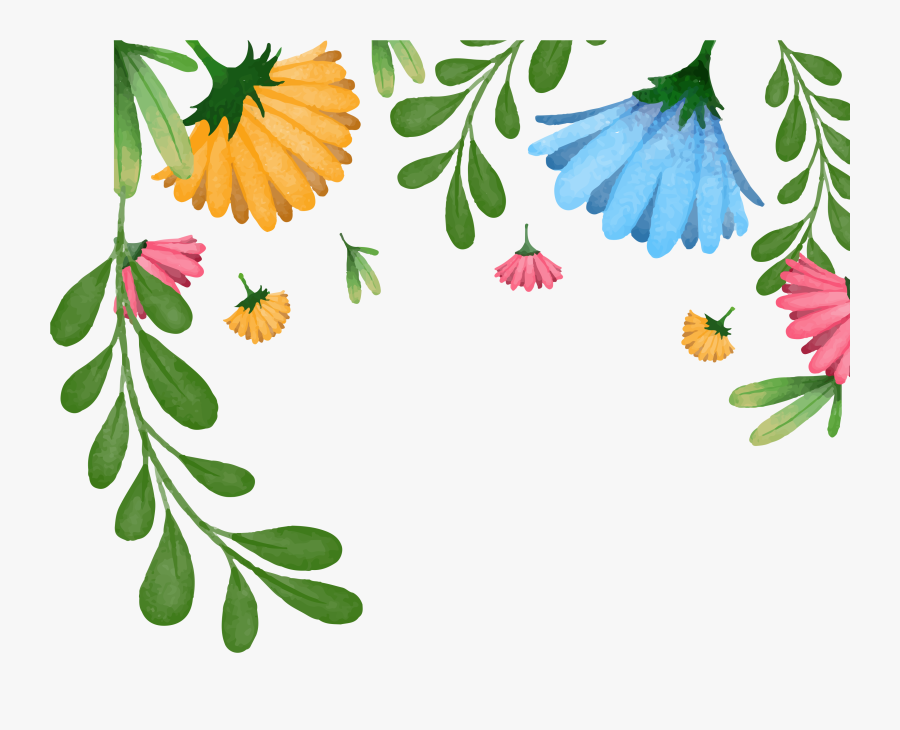 Hand Painted Watercolor Spring Flower Decoration Vector, Transparent Clipart