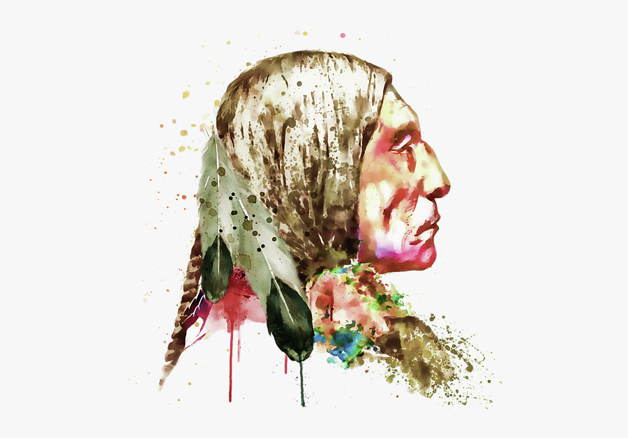 Clip Art Side Face Spiral Notebook - Native American From The Side, Transparent Clipart