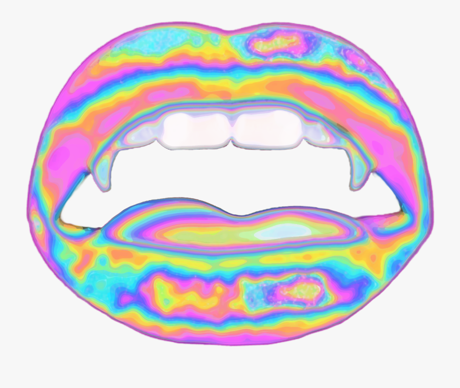 Transparent Vampire Teeth Png - Holographic Face Clipart, Transparent Clipart