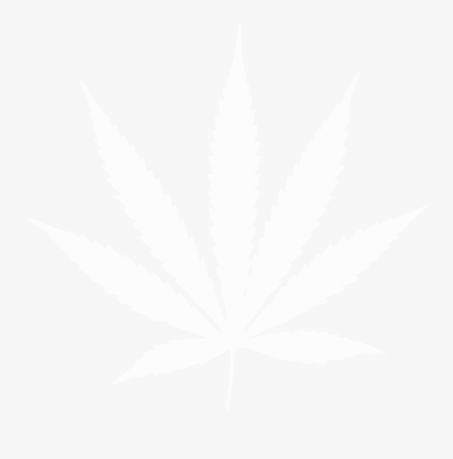 Black Pot Leaf Png - White Cannabis Leaf On Black Background, Transparent Clipart