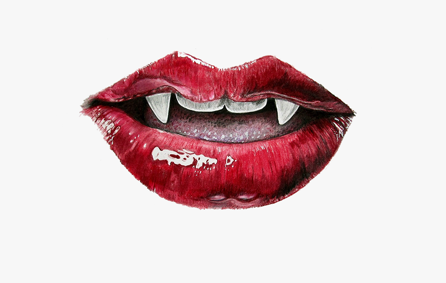 Lip Vampire Mouth Tooth - Vampire Mouth Png, Transparent Clipart