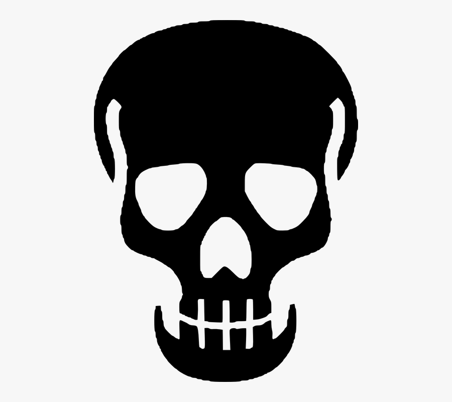 Skull, Danger, Human Skull - Black Skull Silhouette Png, Transparent Clipart