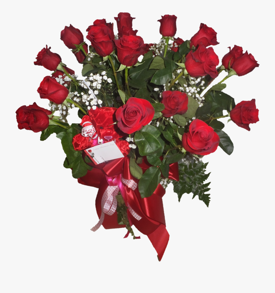 2 Dozen Red Roses In A Vase - Garden Roses, Transparent Clipart