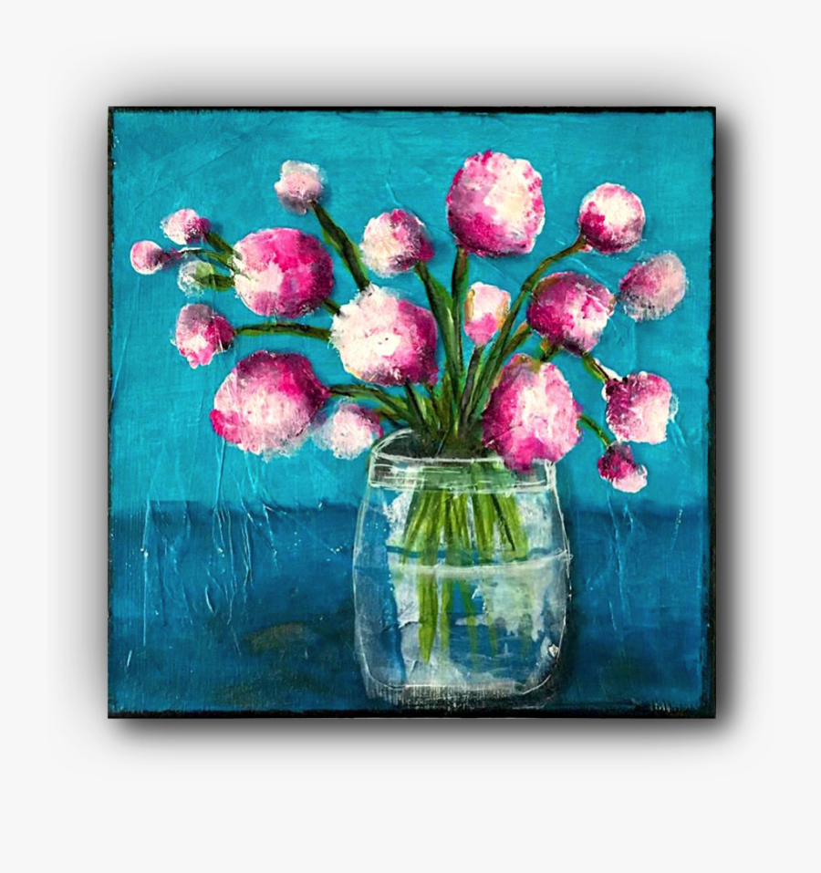 Clip Art Acrylic Painted Flowers - Bouquet, Transparent Clipart