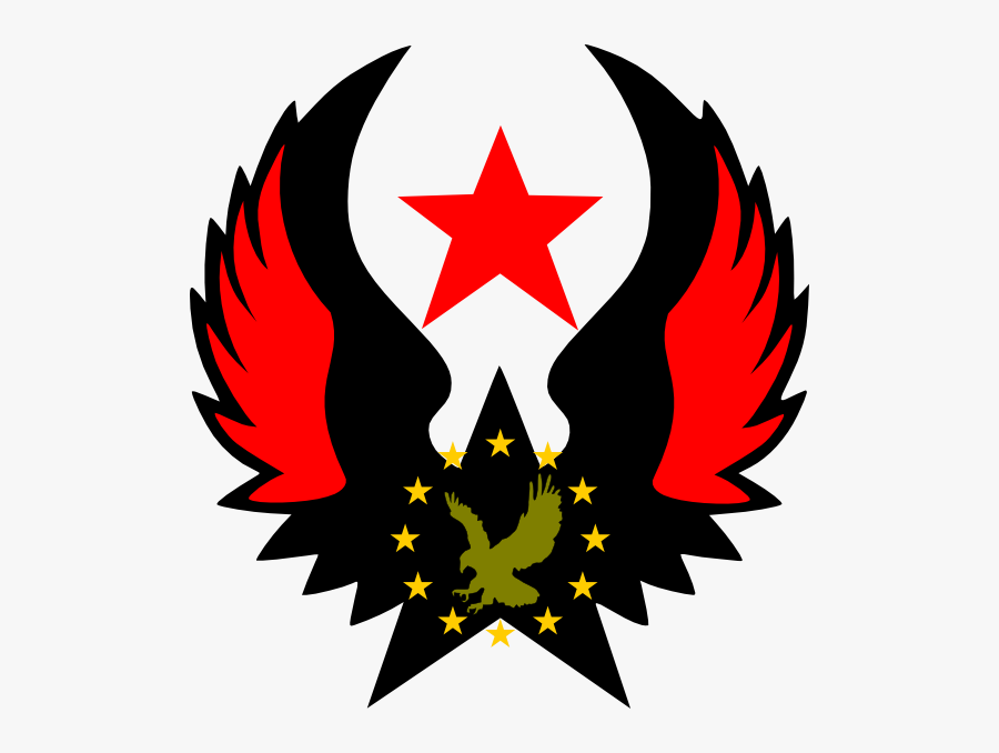 Eagle Star Hero Clip Art - Estrella Con Alas Dibujo, Transparent Clipart
