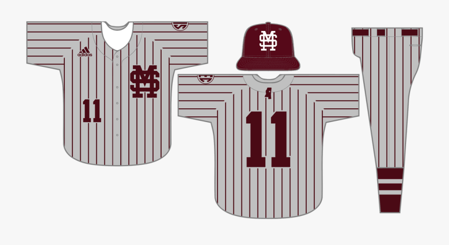 Picture - Mississippi State Baseball Pinstripe Uniforms, Transparent Clipart