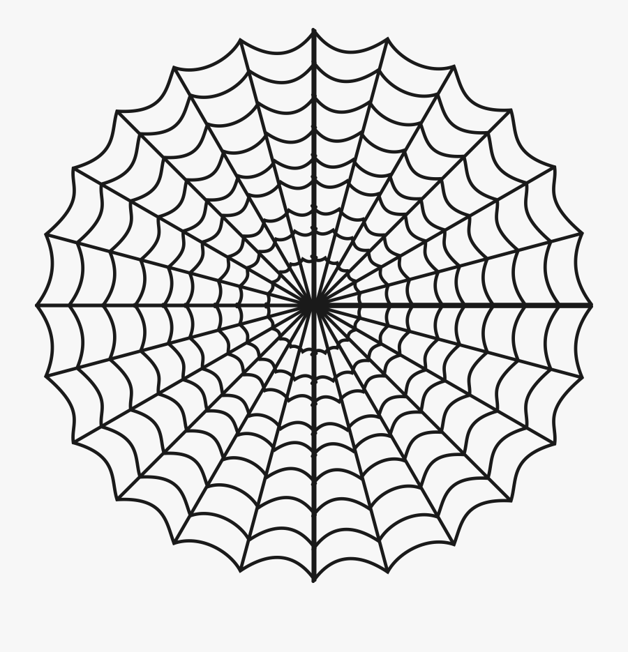 White,line,line Art,black And - Charlottes Web Spider Web, Transparent Clipart