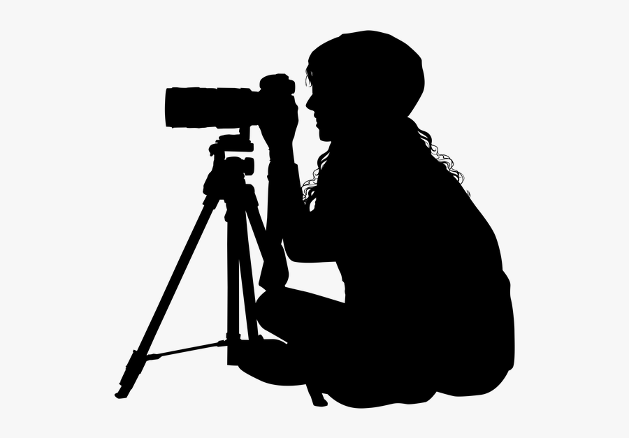 Telescope - Camera Woman Silhouette, Transparent Clipart