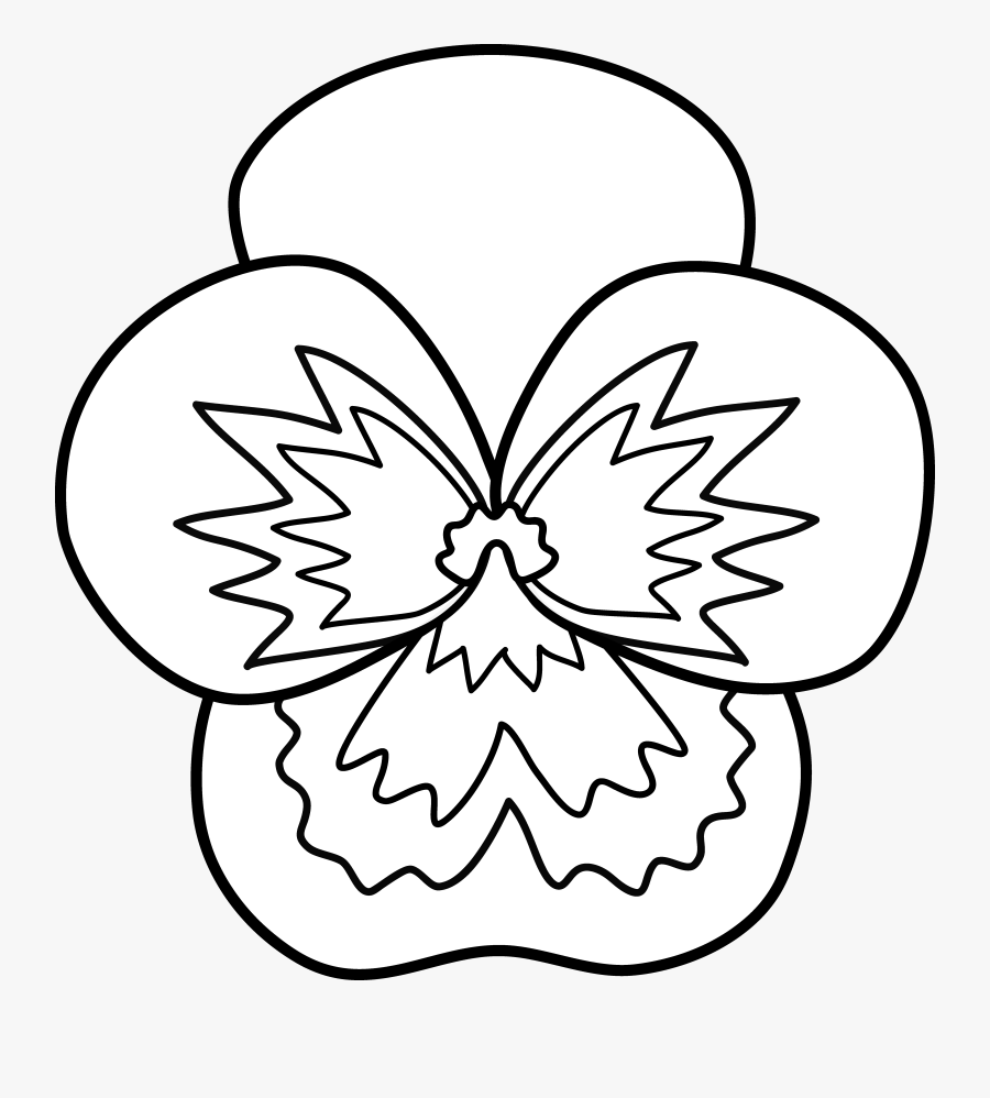 Jupiter Clipart Black And White - Pansy Coloring Page, Transparent Clipart
