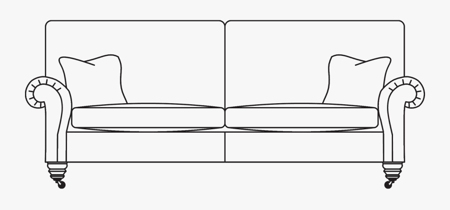Clip Art Collection Of Free Design - 3 Seater Sofa Drawing, Transparent Clipart