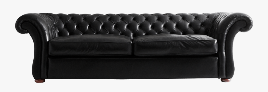 Black Leather Sofa, Transparent Clipart