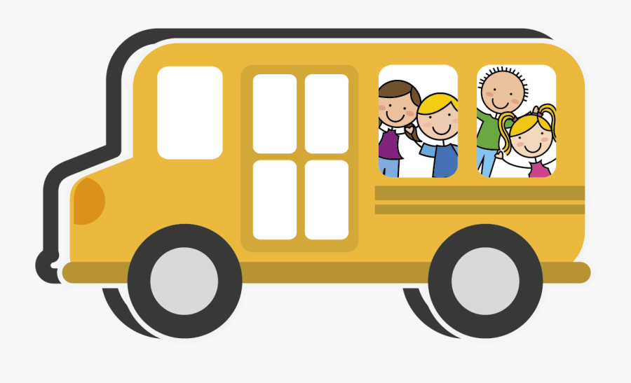School Bus Animation, Transparent Clipart