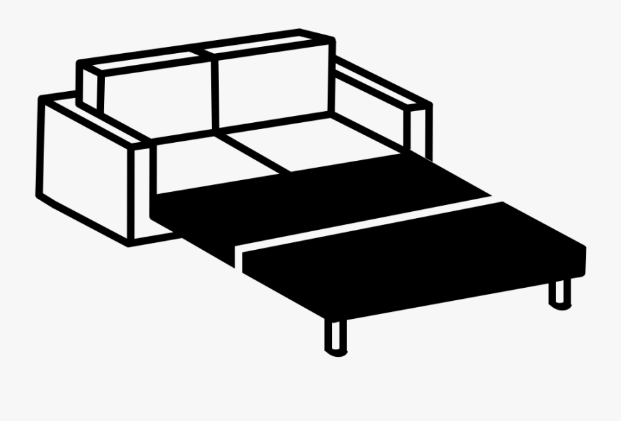 Queen-sized Sofabed - Sofa Bed Icon Transparent, Transparent Clipart