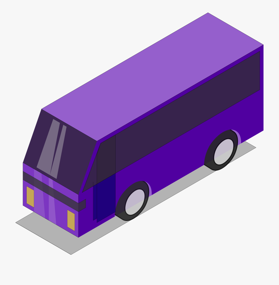 Purple,vehicle,motor Vehicle - Bus 3d Icon Png, Transparent Clipart