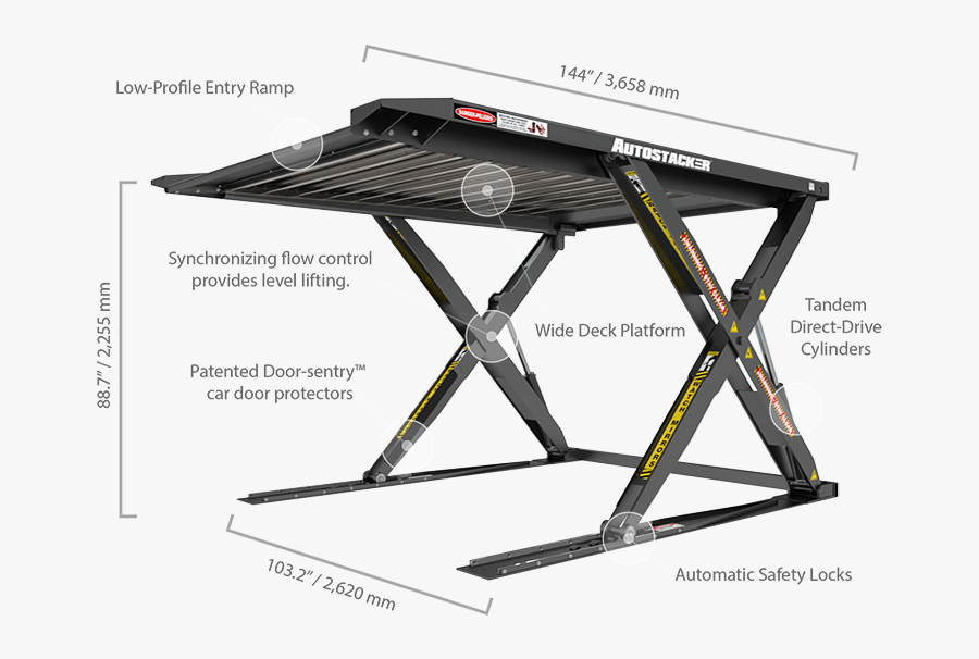 Clip Art Garage Lifting Platform - Drive On Lift Low Profile, Transparent Clipart