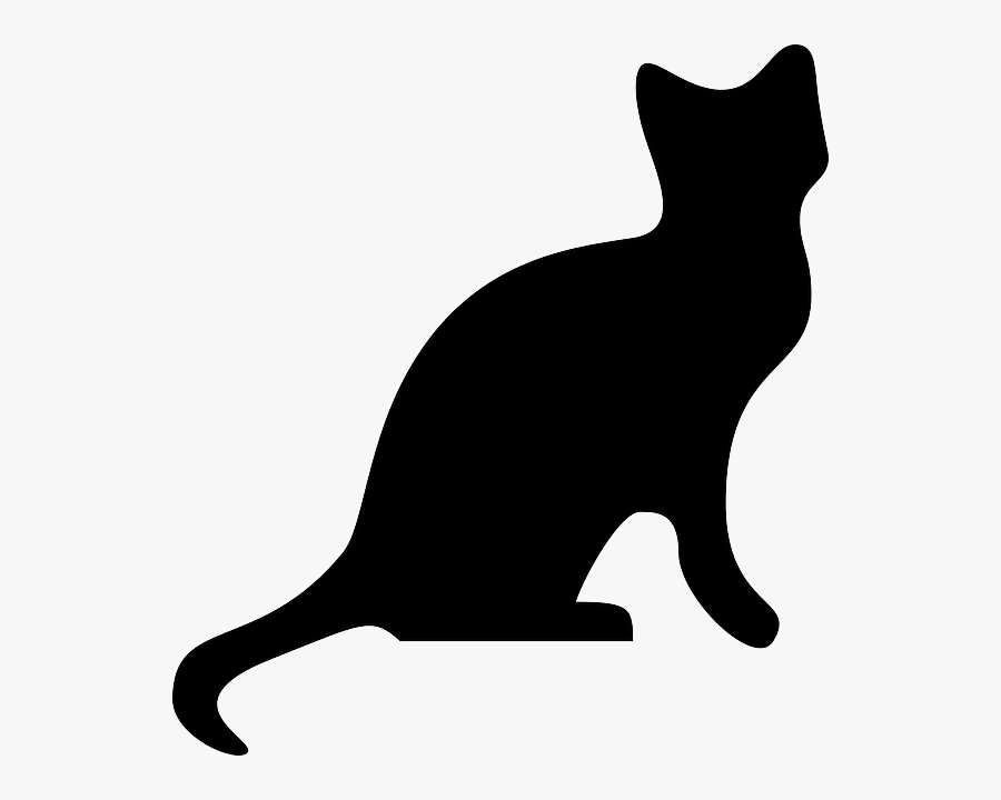 Free Pictures Mammals - All Black Cartoon Cat, Transparent Clipart
