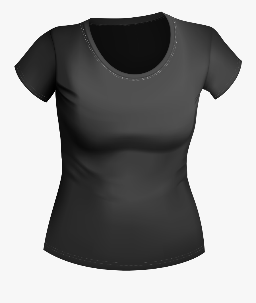 Transparent Plain Black T Shirt Png - Female Black Shirt Png, Transparent Clipart
