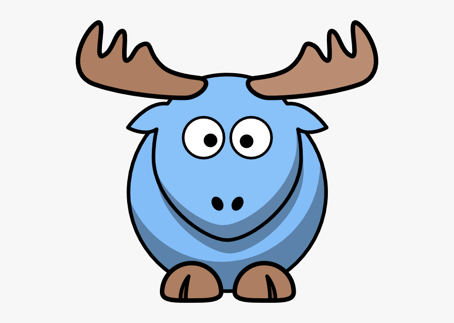 Pale Blue Moose Svg Clip Arts - Cartoon Elk, Transparent Clipart