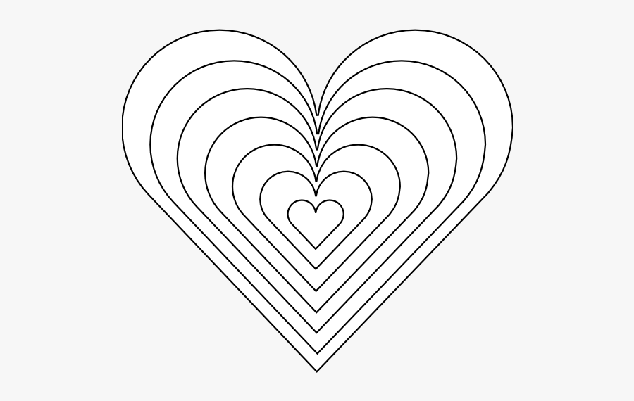 Zebra Heart Plain Black White Line Art Tattoo - Heart, Transparent Clipart