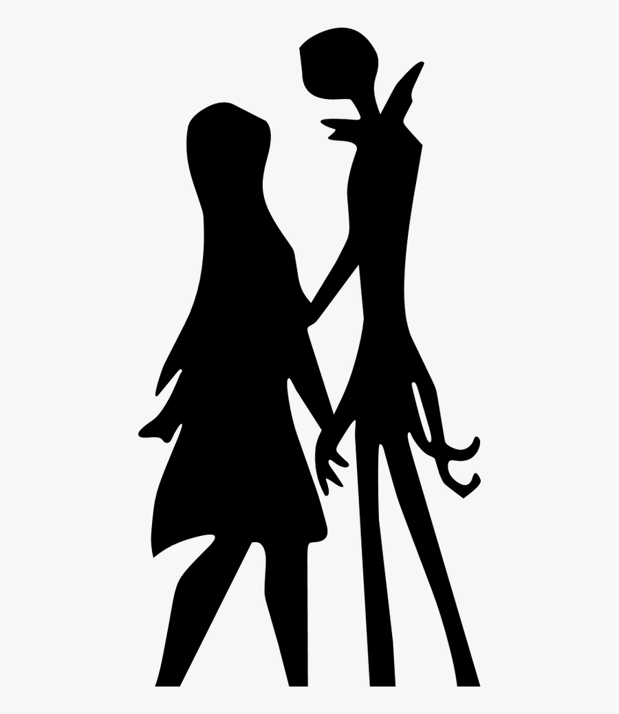 Jack And Sally Black And White Clipart , Png Download - Nightmare Before Christmas Jack And Sally, Transparent Clipart