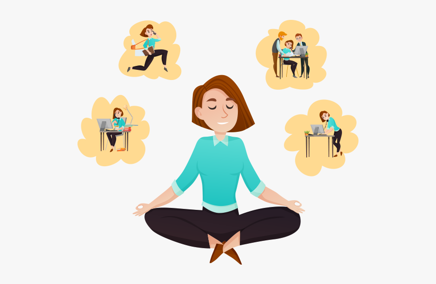 Image Of Various Communications Strategies - Multitasking Business Woman Clipart, Transparent Clipart