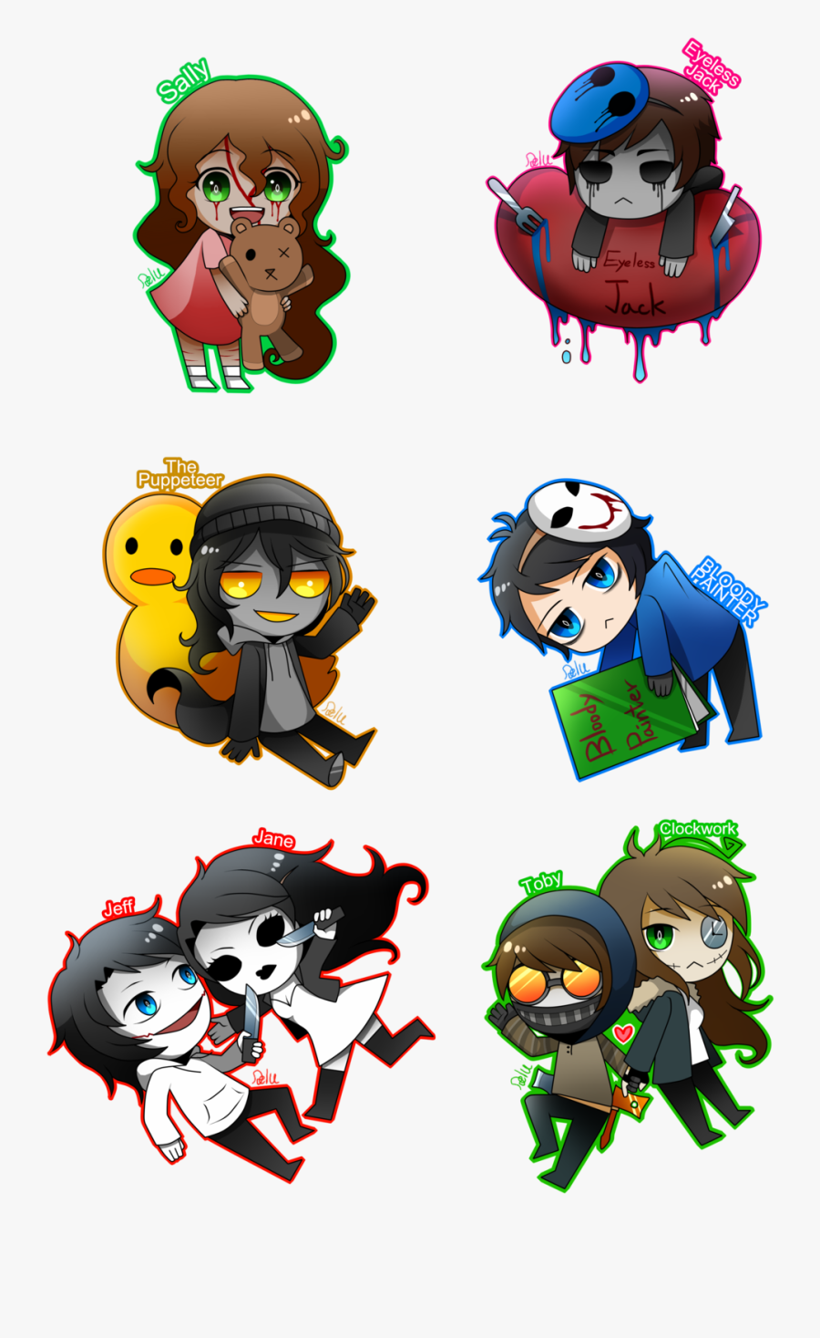 Eyeless Jack Clipart Chibi - Eyeless Jack Bloody Painter, Transparent Clipart