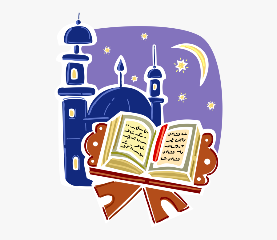 Vector Illustration Of Islamic Muslim Koran Or Quran - Arabic Book Clipart, Transparent Clipart