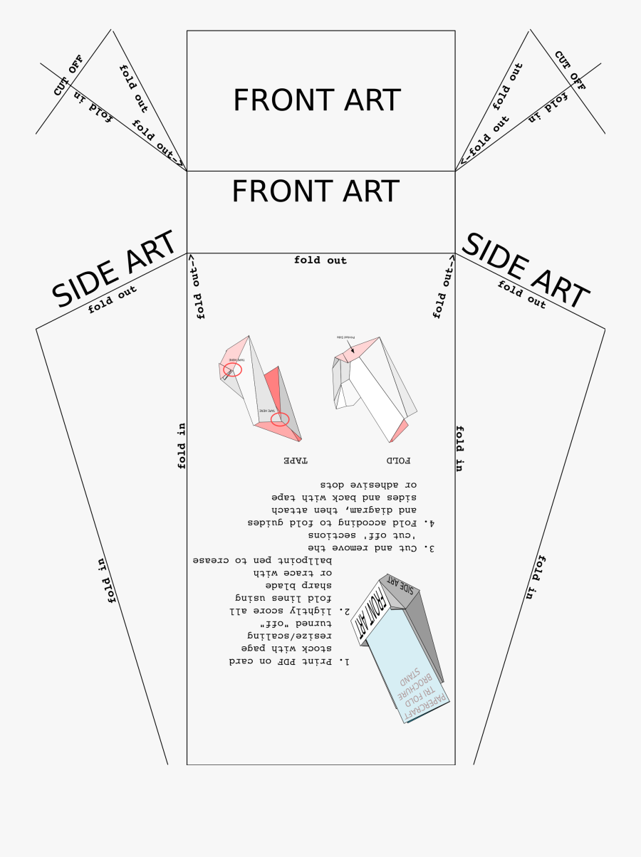 Clip Art Clipart Tri Fold Brochure - Origami Brochure Template, Transparent Clipart