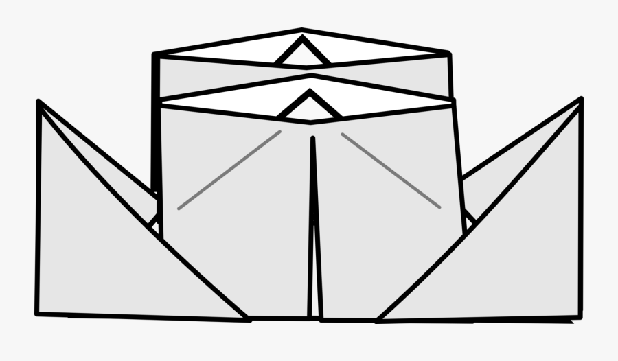 Line Art,triangle,symmetry - Laivo Lankstymas Is Popieriaus, Transparent Clipart