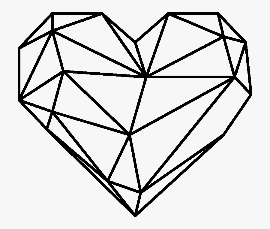 Beau Sticker Origami Cur Design Stickers Art Et Design - Geometric Heart Shape Transparent, Transparent Clipart
