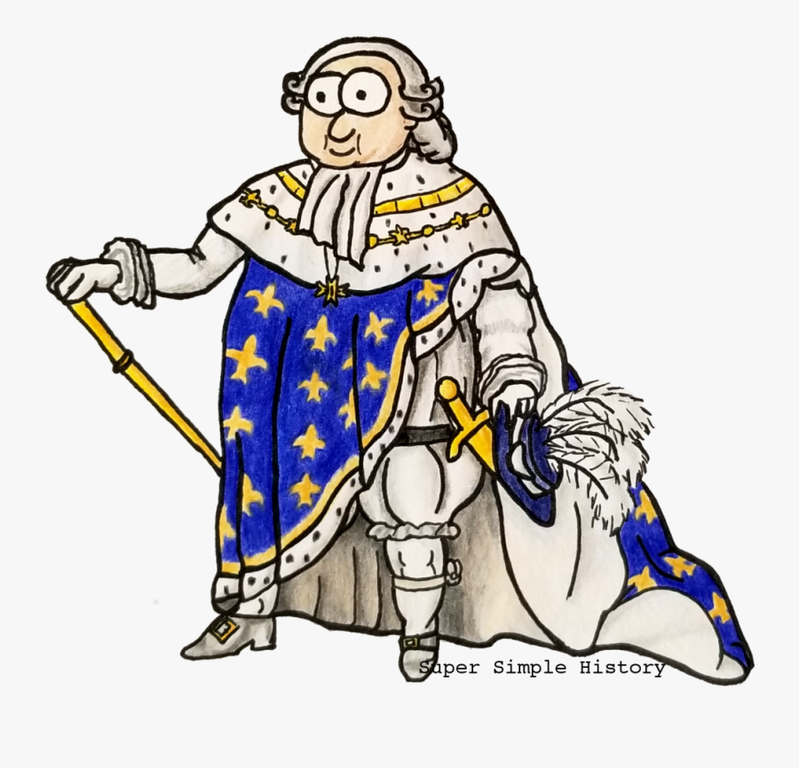 King Louis In Royal Vestments - Cartoon King Louis Xvi, Transparent Clipart