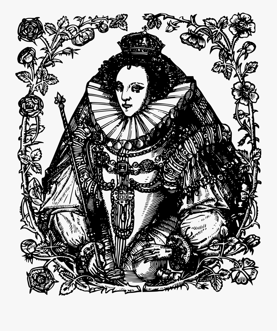 Visual Arts,art,monochrome Photography - Queen Elizabeth I Vector, Transparent Clipart