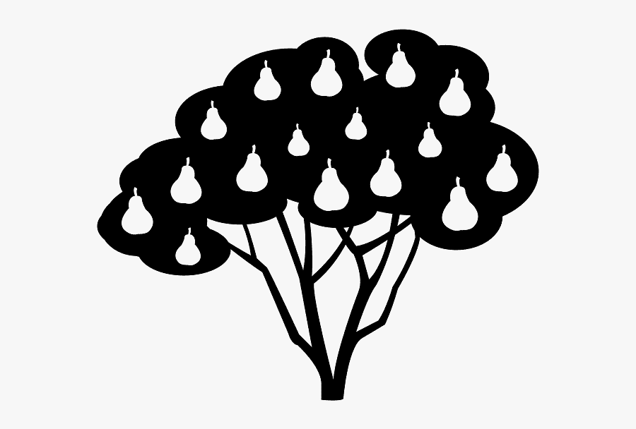 Clipart Black And White Pear Tree, Transparent Clipart