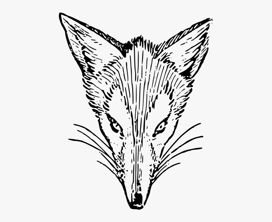 Drawing Fox Symbol Black And White Download - Fox Face Black Clipart, Transparent Clipart