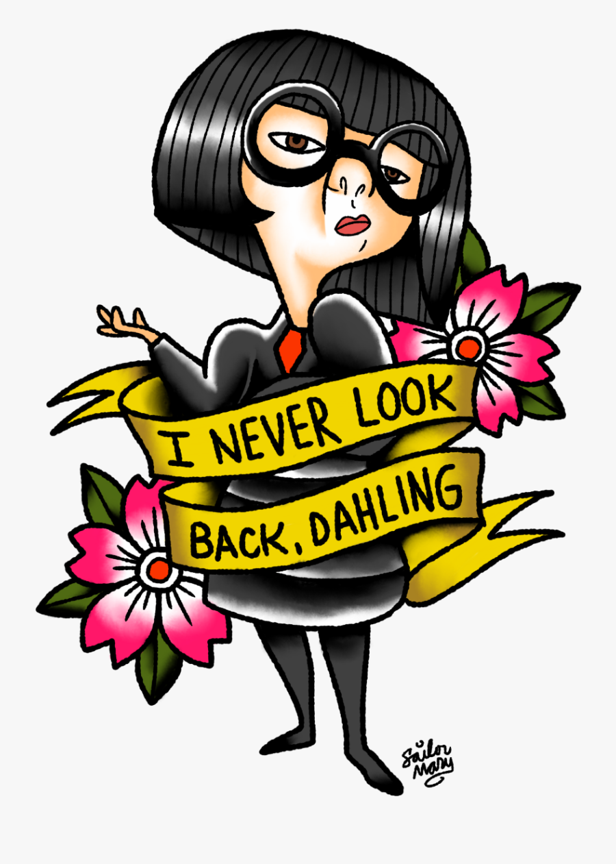 The Incredibles Clipart Edna Mode - Monsters Inc Roz Tattoo, Transparent Clipart