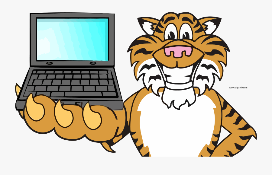 Computer Tigger Clipart Png Image Download - Tiger On A Computer, Transparent Clipart