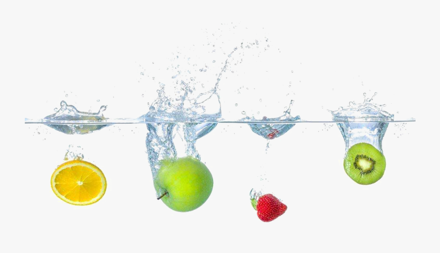 Fruit Water Splash Clipart Beach - Fruit Into Water, Transparent Clipart
