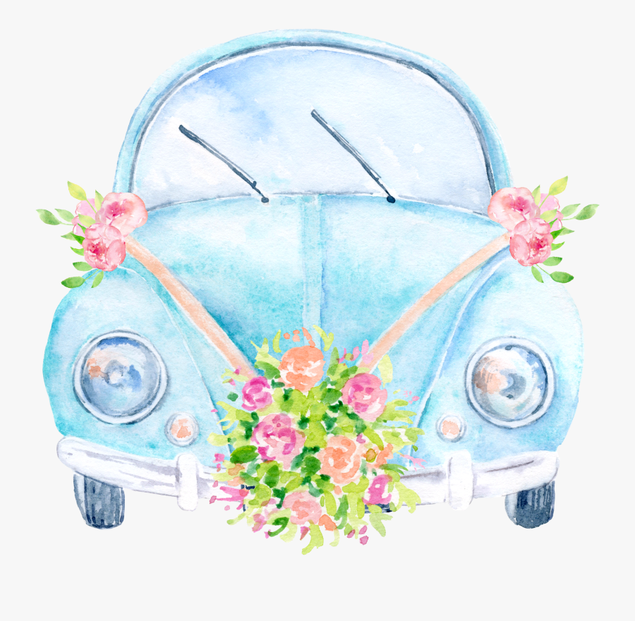Car Invitation Volkswagen Wedding Free Hd Image Clipart - Floral Design, Transparent Clipart