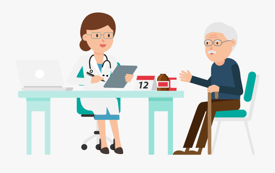 Clip Art Cartoon Picture Of Doctor And Patient - Cartoon Doctor And Patient, Transparent Clipart