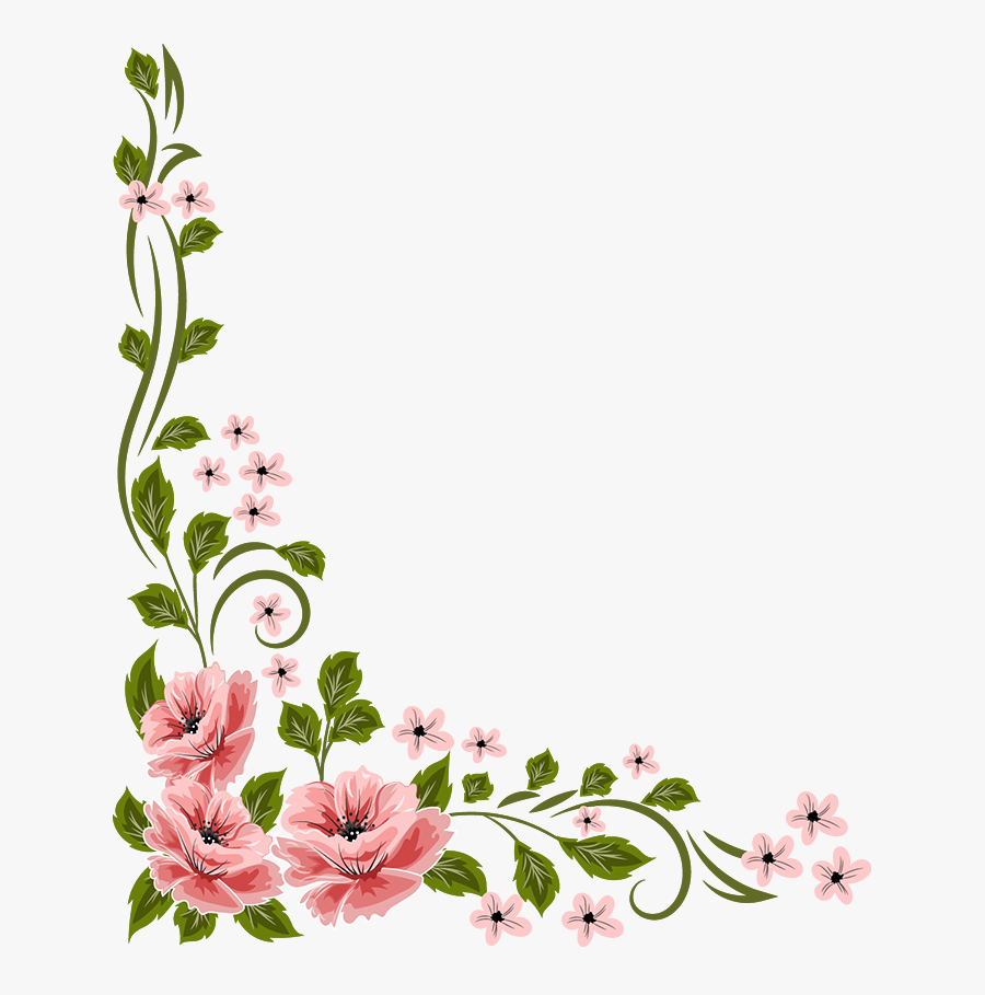 Flores Vector Small Flower - Flower Corner Border Design Png, Transparent Clipart