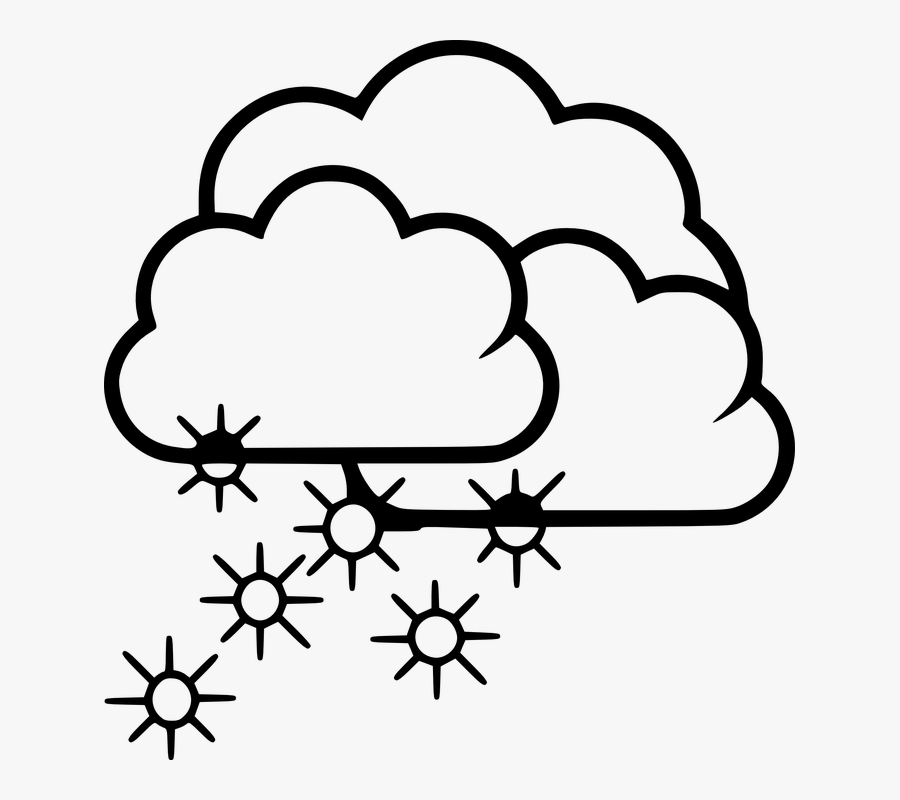 Snowfall Blizzard Clipart - Cloudy Black And White, Transparent Clipart