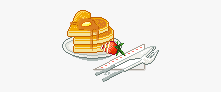 #pancakes #syrup #strawberry #strawberries #pixelated - Food Pixel Art Png, Transparent Clipart