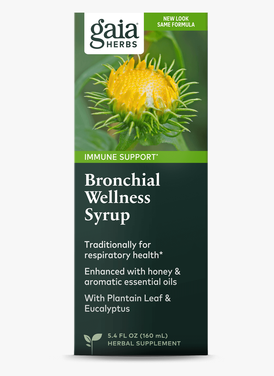 Bronchial Wellness Herbal Syrup - Gaia Herbs, Transparent Clipart