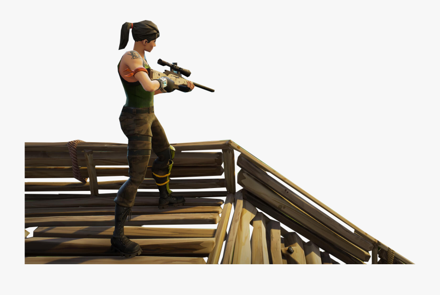 Sniper On Stairs Fortnite Thumbnail Template Png Image - Skin Fortnite Sniper Png, Transparent Clipart