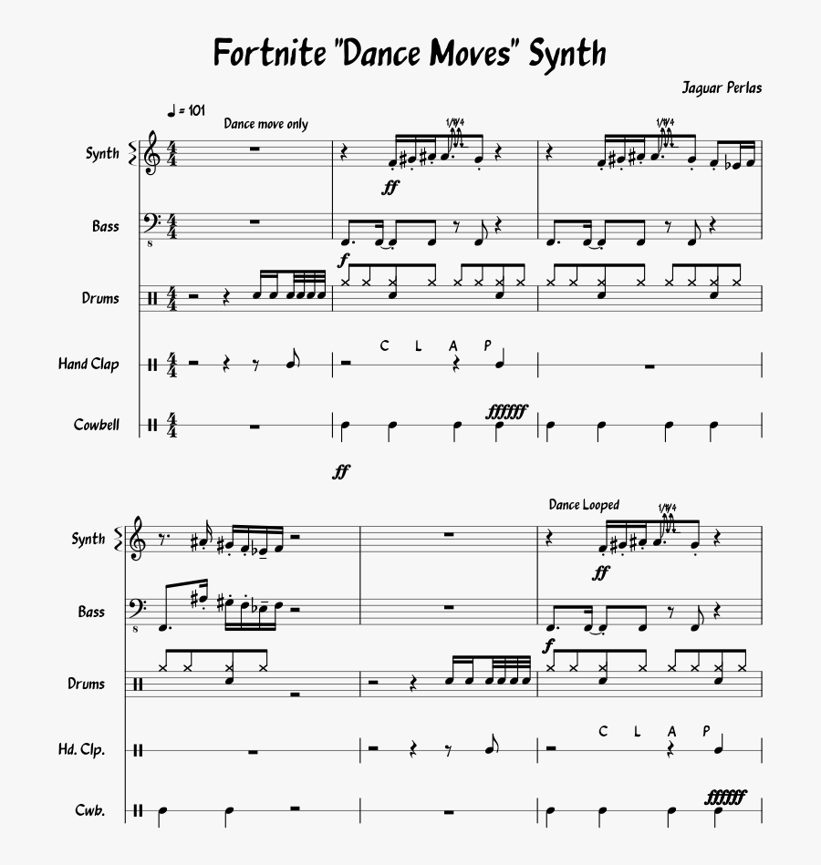 Fortnite "dance Moves - Forever Stratovarius Piano Sheet, Transparent Clipart