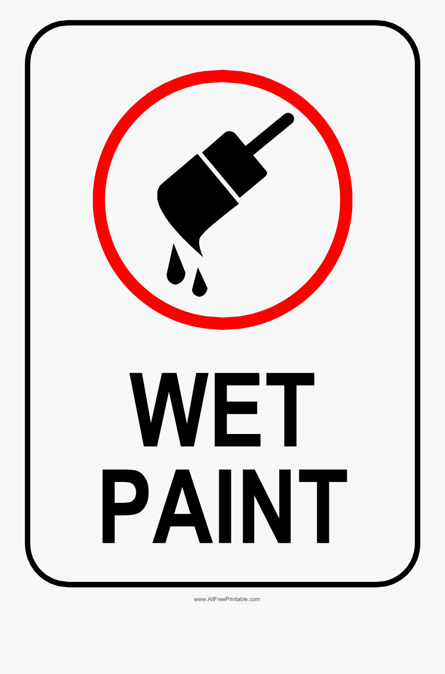 Wet Paint Sign, Transparent Clipart