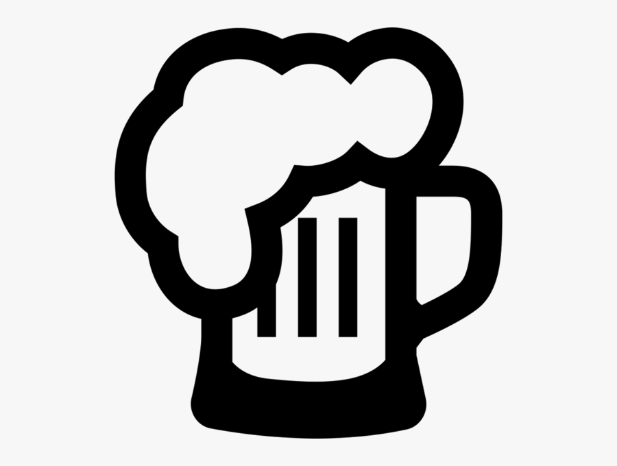 Beer Foaming Over Mug Rubber Stamp - Beer, Transparent Clipart